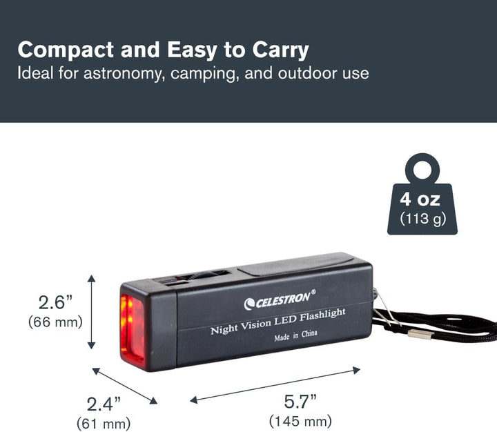 Celestron 93588 Astro Night Vision Taschenlampe, Schwarz Night Vision Red Flashlight, Night Vision R