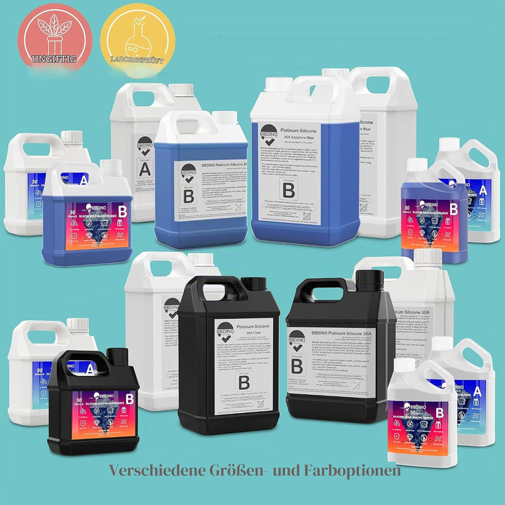 BBDINO Silikonform-Set, flüssiges Silikon für die Formenherstellung, 30 A klar, hochfester Silikongu