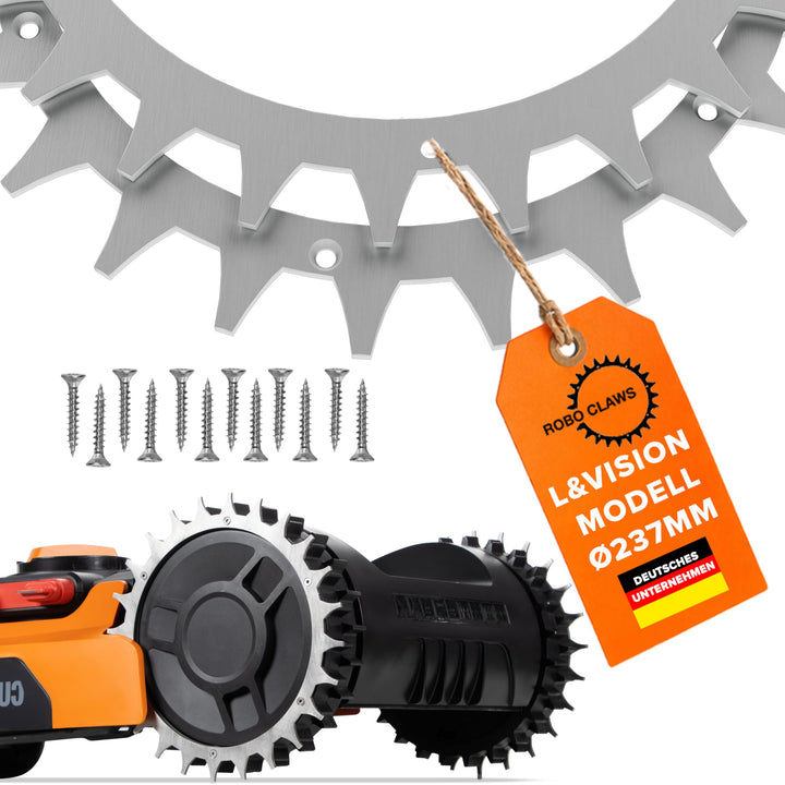 ROBO CLAWS Mähroboter Spikes aus Edelstahl für Modelle Worx L & Vision, 3 mm, ⌀235 mm - Mähroboter Z
