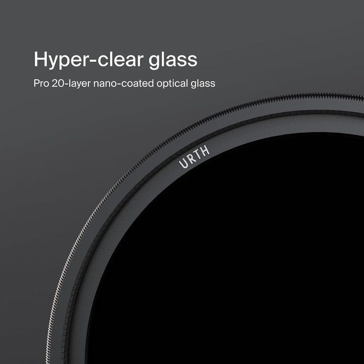 Urth 72 mm Variabler Graufilter ND8-128 (3-7 Stop) ND Filter (Plus) — Neutraldichte, 20-lagig nanobe