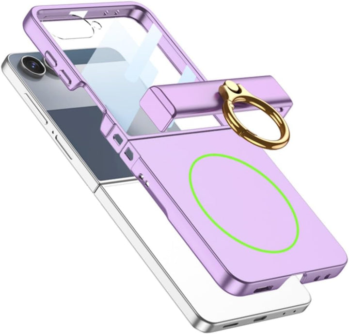 COQUE Handyhülle für Samsung Flip 7 mit HD-Folie, Scharnier-Vollschutz, schlanke, ultradünne magneti