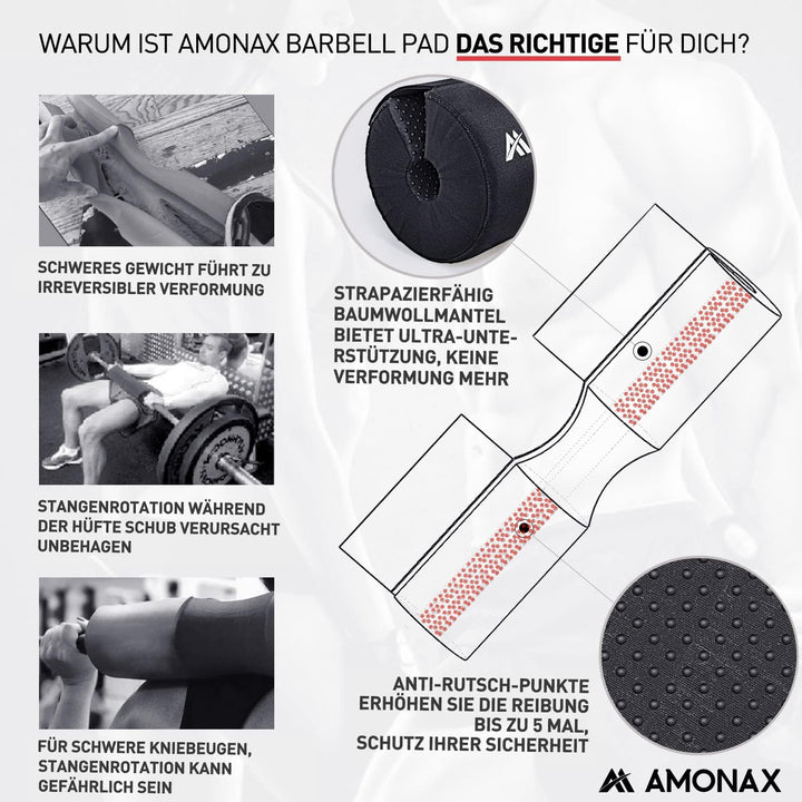 Amonax langhantel polster, extra dicke nackenpolster langhantel- Barbell Pad nackenschutz für hip th