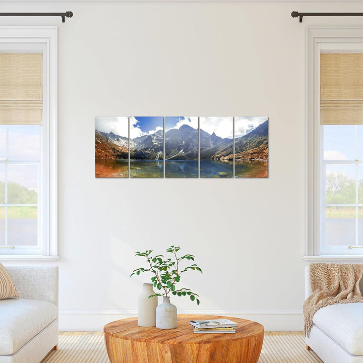 Runa Art Bild Berge Landschaft Wandbilder auf Vlies Leinwand 5 Teilig Wanddekoration Schlafzimmer Wo