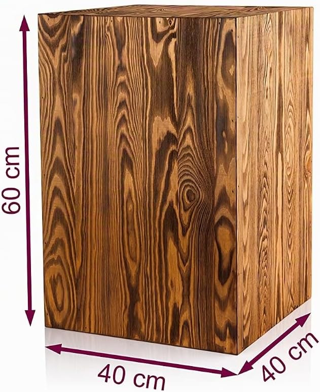 DECOKTIVO Holzsäule, Rustikale Dekosäule, Baumstamm Deko, Bodenwindlicht Ständer, Blumensäule Holz,