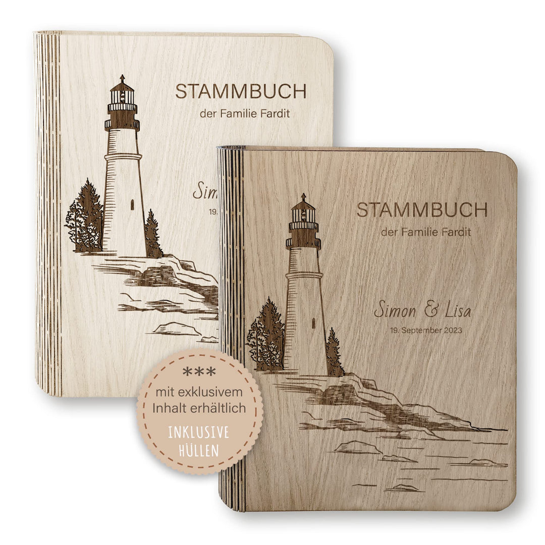 Stammbücher Holz Stammbuch der Familie personalisiert Far Holzbuch A5 oder A4 Familienstammbuch Hoch