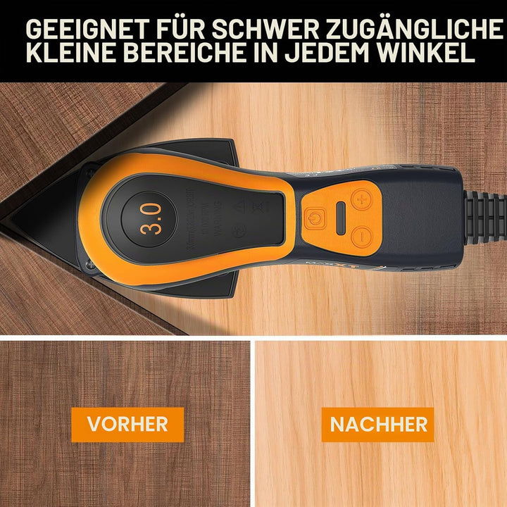 MAXXT Maus-exzenterschleifer mit bürstenlosem Motor, 350W, 3mm Orbit, 4000-10000 U/min, Schleiffläch