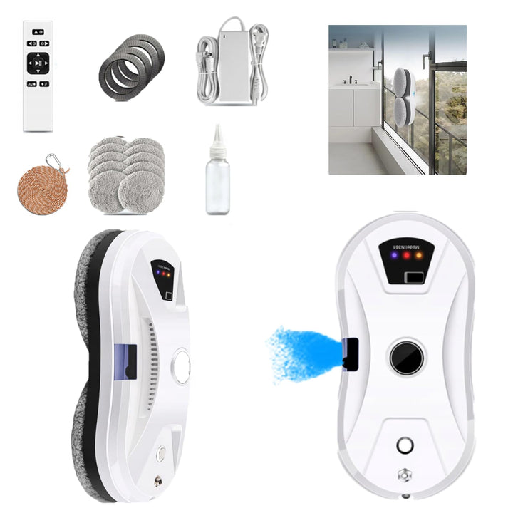 Hooha Fensterputzroboter Mit Automatischem Wasserstrahl 5600Pa, Fensterreinigungsroboter Elektrisch