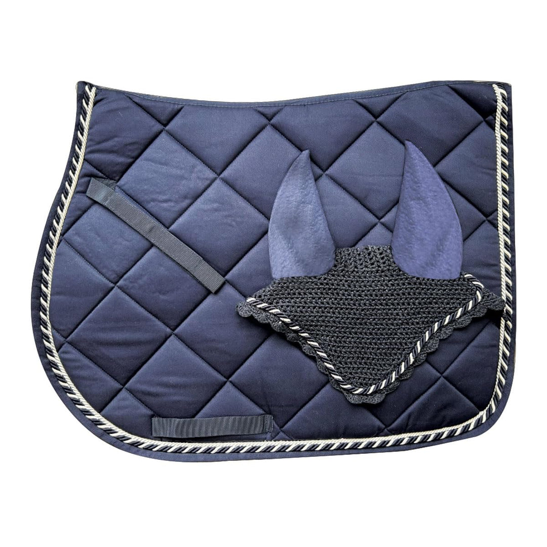 Satteldecke + Mütze Regent, Stil und Komfort für Ihr Pferd von Tosoni Selleria, blau Pony