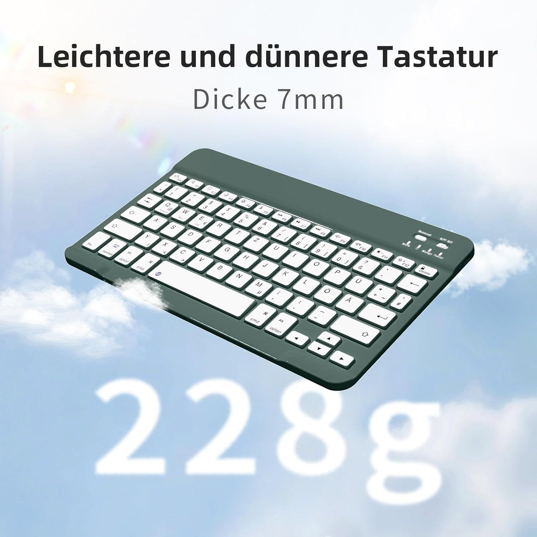 JKSML Tragbare Kabellose Bluetooth Tastatur, Deutsche QWERTZ Layout | | für iPad Air/Pro/Mini/iPad 1