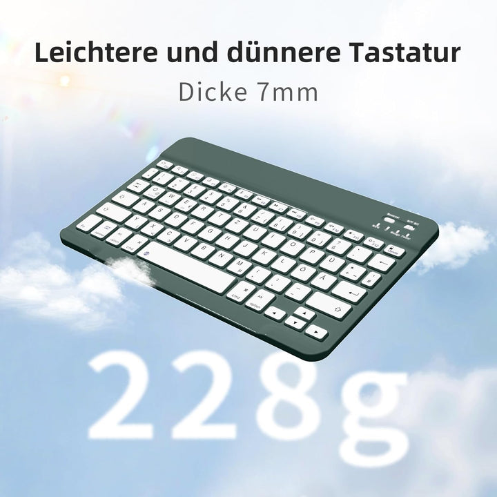 JKSML Tragbare Kabellose Bluetooth Tastatur, Deutsche QWERTZ Layout | | für iPad Air/Pro/Mini/iPad 1