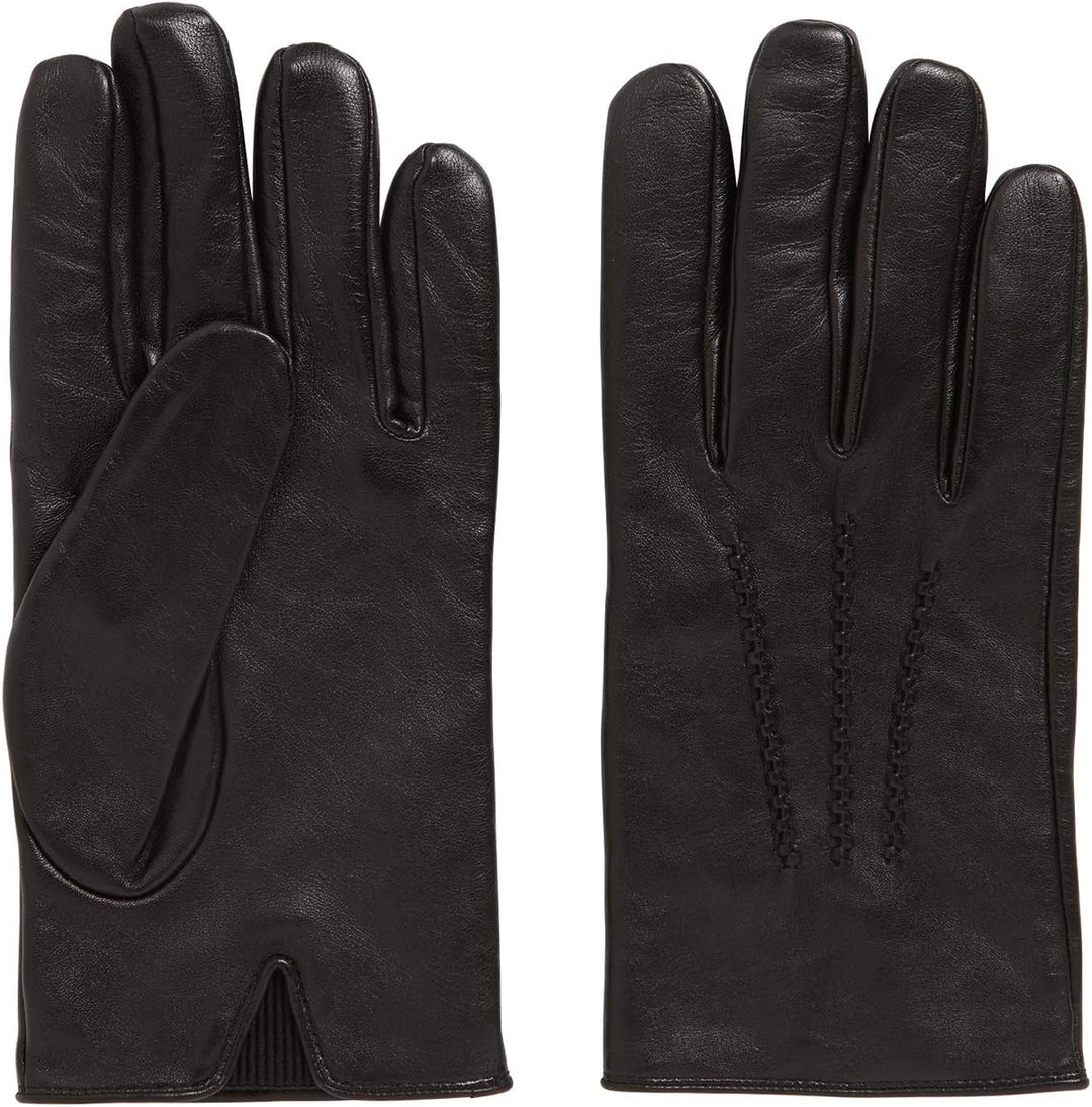 Hugo Boss Herren Lederhandschuhe mit Futter, Hainz3, Black, size 9