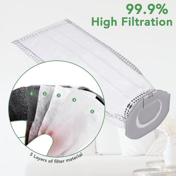 12 Stück Staubsaugerbeutel für Vorwerk Kobold VK7 Akku-Staubsauger, Kobold FP7 Premium Filtertüten E