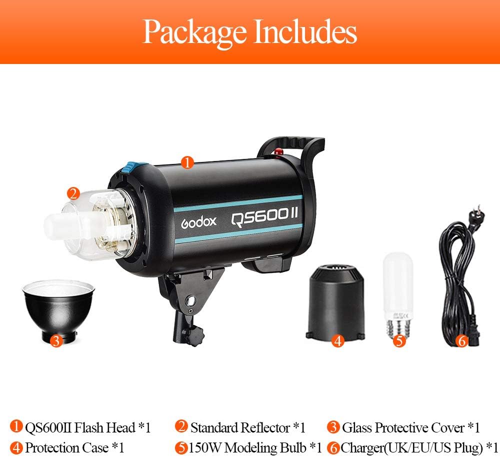 GODOX QS600II Profi Studio Mondlicht Strobe Blitz Licht 600Ws GN76 mit Modellierung Lampe Profession