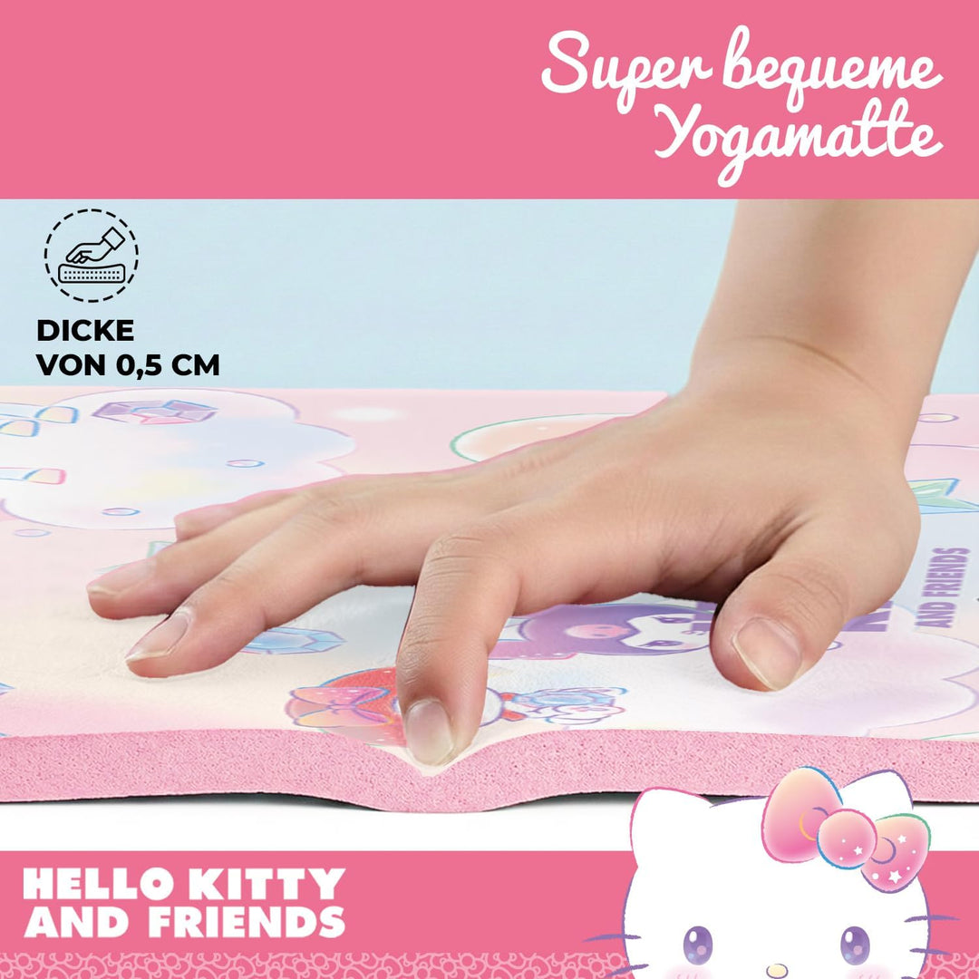 Hello Kitty Offiziell – Kinder Yoga- & Gymnastikmatte Hello Kitty (60 x 150 x 0,5 cm) – Sanrio Lizen