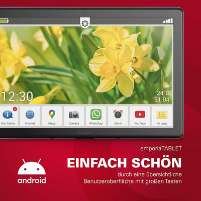 emporiaTABLET | Seniorentablet 4G Volte | Tablet-PC mit SIM-Karte | 10,1-Zoll-Display | Android 11 |