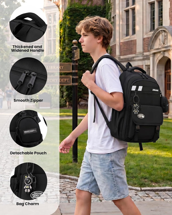 Amythe Schulrucksack Jungen Teenager, Gross Rucksack Schule Lässiger Oberstufe Schulranzen Wasserabw