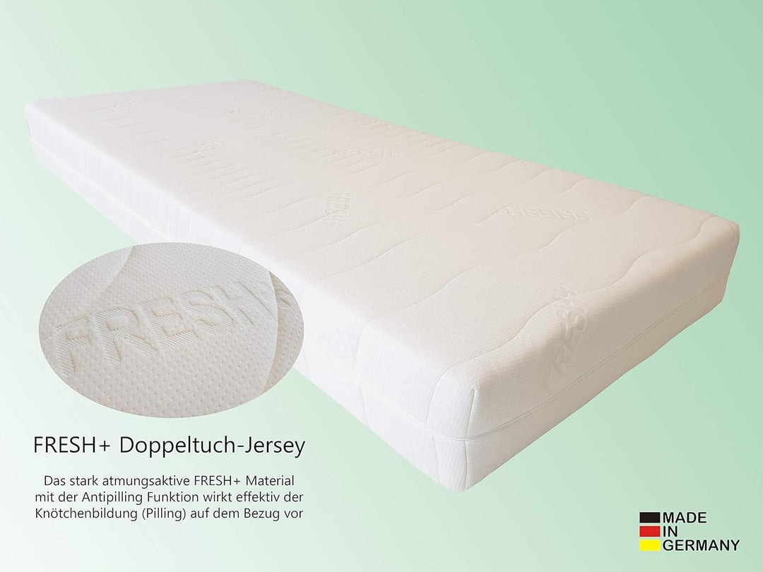 Fresh+ Matratzenbezug | Doppeltuch-Jersey | Allergikerfreundlich | abnehmbar und waschbar | mit 4-se