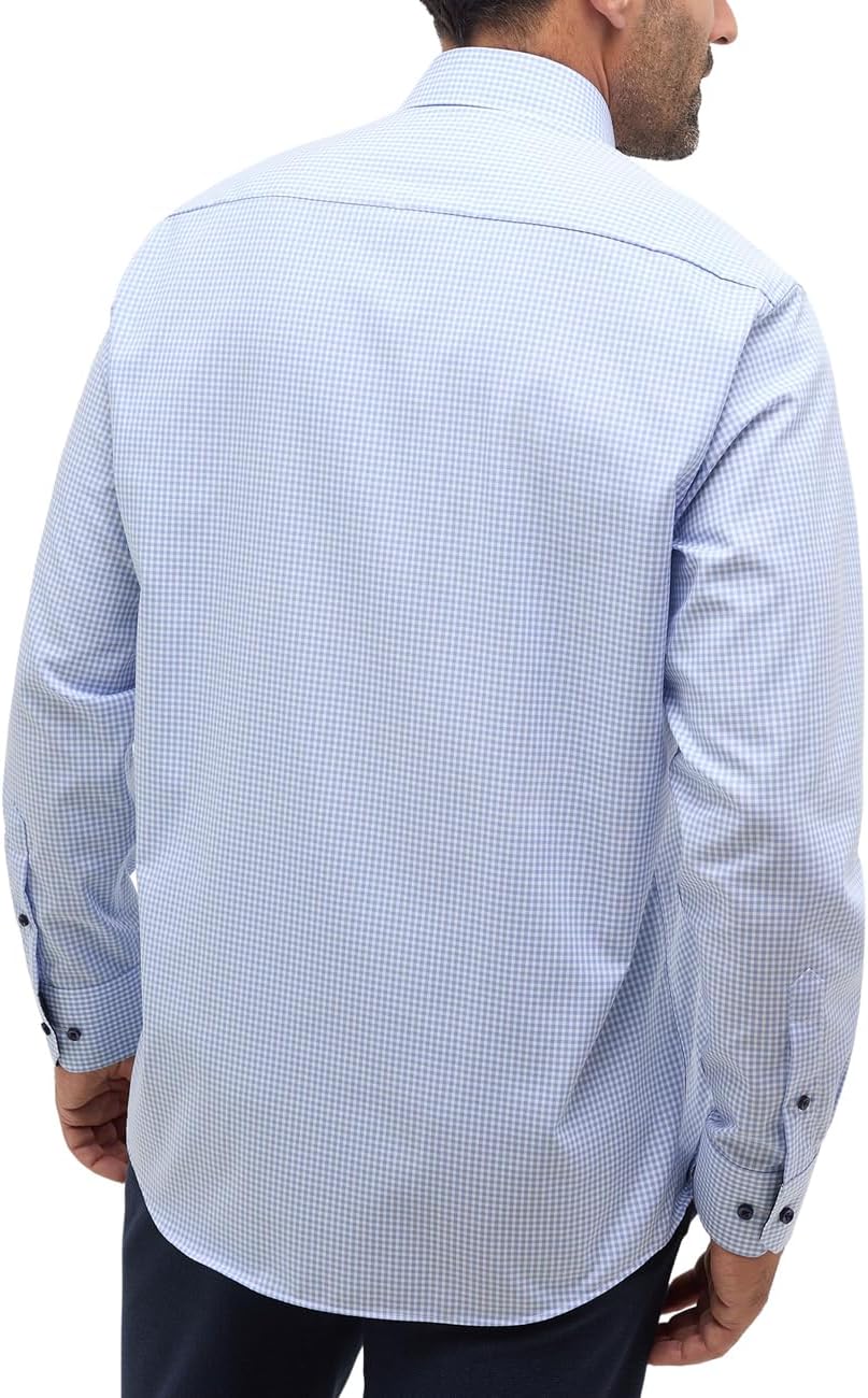 ETERNA Comfort Fit Hemd Langarm New Kent Kragen Muster rot 40 Hellblau, 40 Hellblau