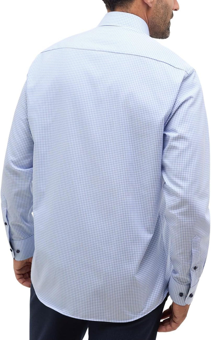 ETERNA Comfort Fit Hemd Langarm New Kent Kragen Muster rot 40 Hellblau, 40 Hellblau