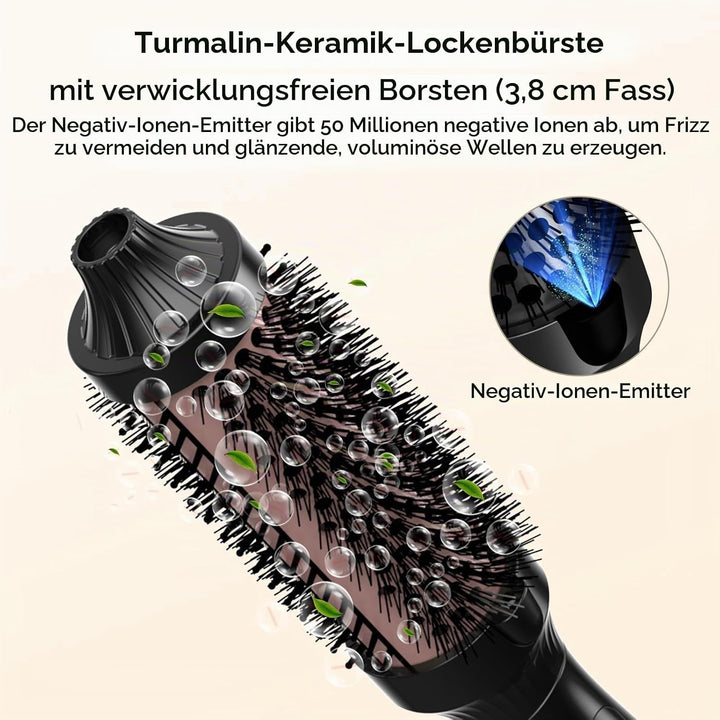 UKLISS Thermobürste Thermal Brush 38mm, Pro Ionische Thermo Rundbürste Lockenbürste mit LCD-Anzeige