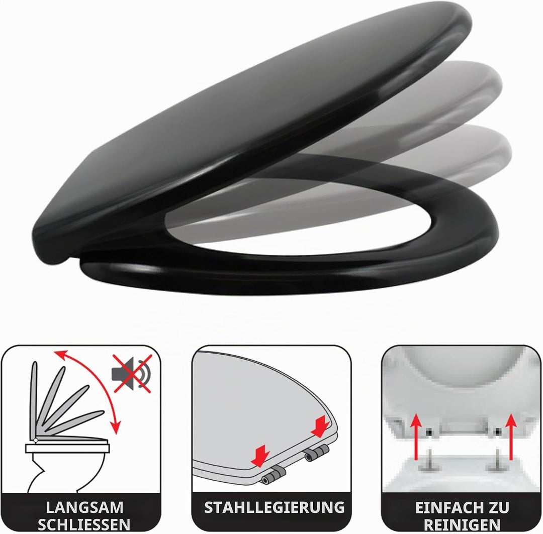 spirella Premium Toilettendeckel Klodeckel mit Quick-Release-Funktion und Softclose Absenkautomatik.