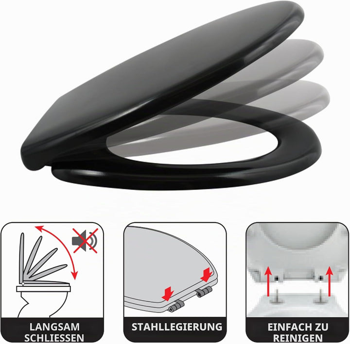 spirella Premium Toilettendeckel Klodeckel mit Quick-Release-Funktion und Softclose Absenkautomatik.