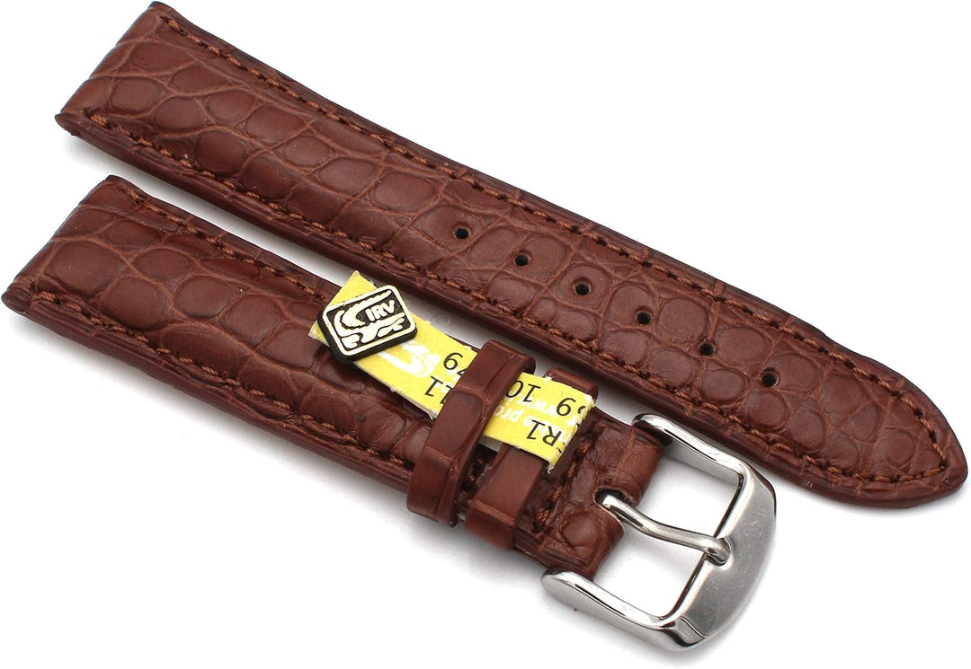20mm XS Damenlänge Echt Alligator Vintage hangemacht in Deutschland Uhrenarmband Braun
