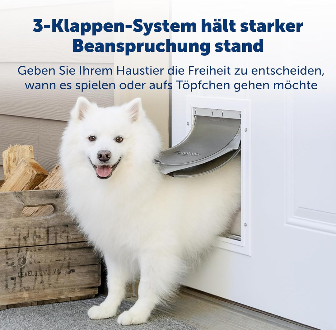 PetSafe Haustierklappe für extremes Wetter, Solider Kunststoffrahmen, Isolierend mit 2 Verschlussopt