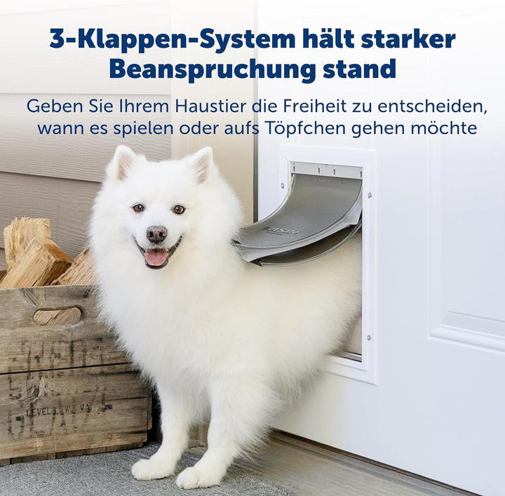 PetSafe Haustierklappe für extremes Wetter, Solider Kunststoffrahmen, Isolierend mit 2 Verschlussopt