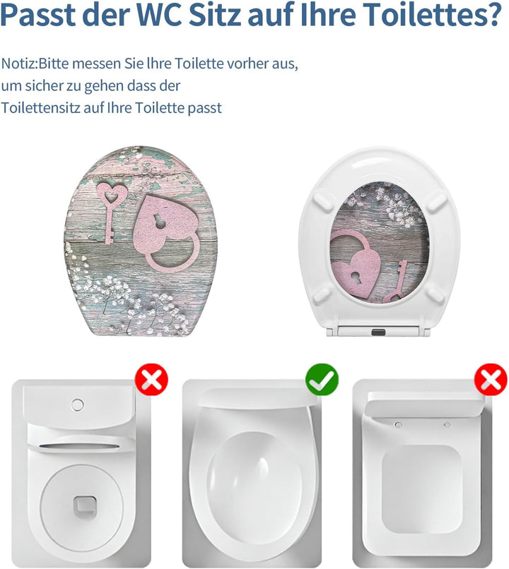 Toilettendeckel mit Absenkautomatik, WC Sitz mit Absenkautomatik Oval Form klodeckel Einfache Reinig