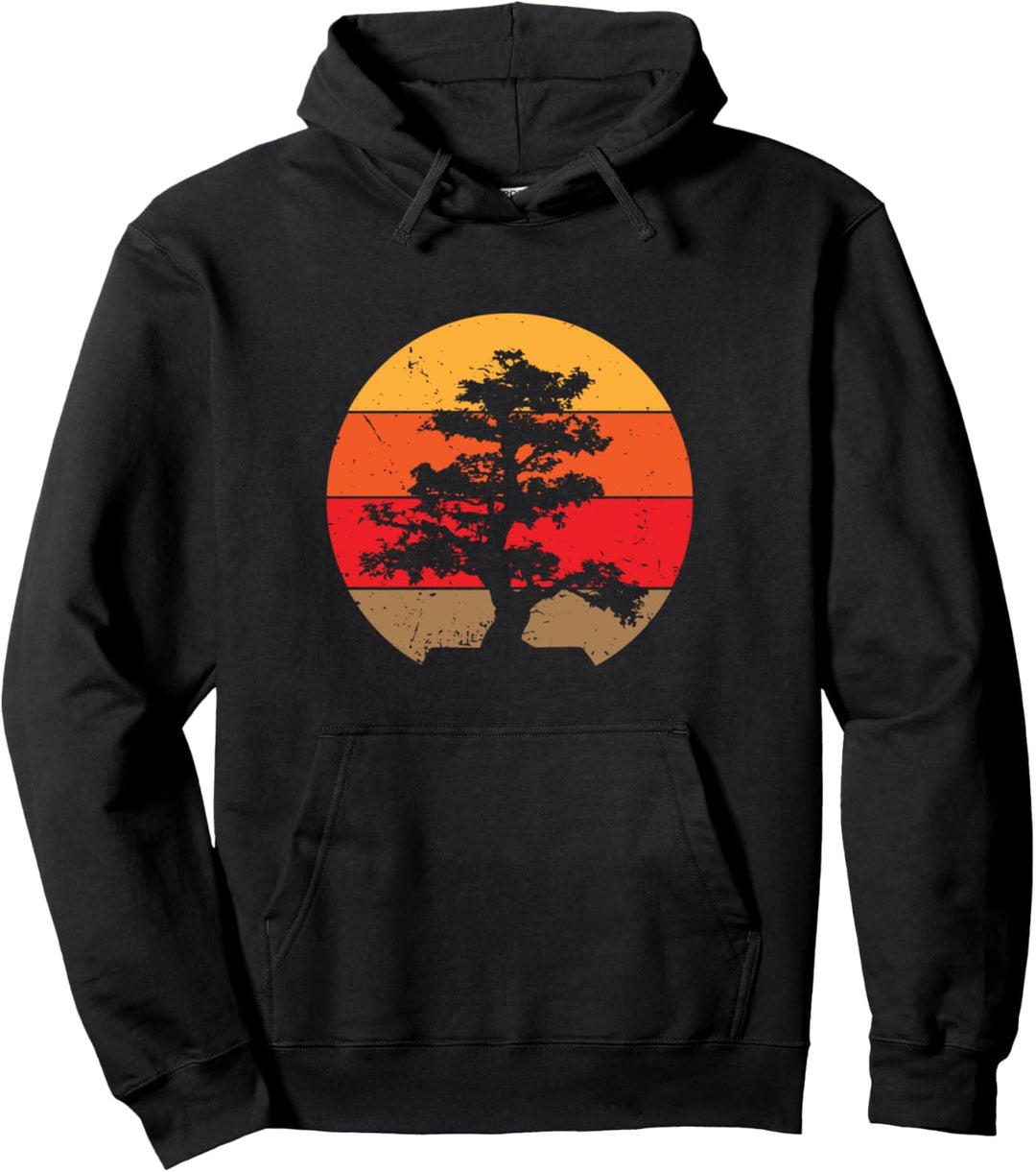 Pacific Ocean Beach Bonsai Baum Sonne Retro Vintage Pullover Hoodie