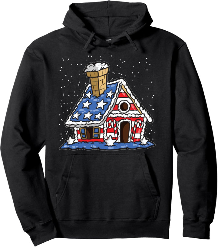 Amerikanisches Pfefferkuchenhaus Weihnachtsbäckerei Pullover Hoodie