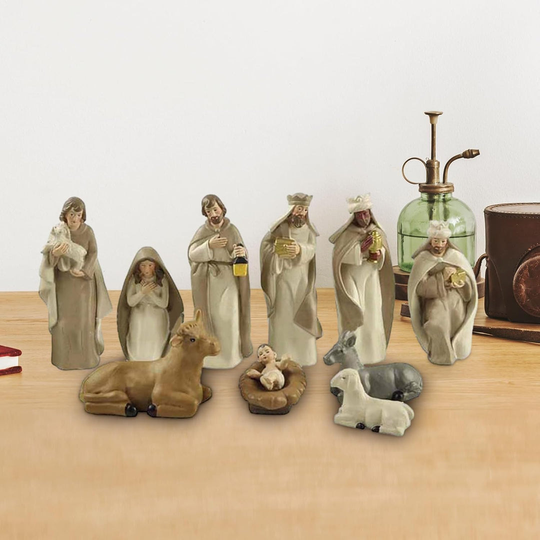 Weihnachtskrippe Krippenfiguren Set 10 Teilig Jesu Geburt Mit Maria Josef Jesuskind 3 Könige Hirten