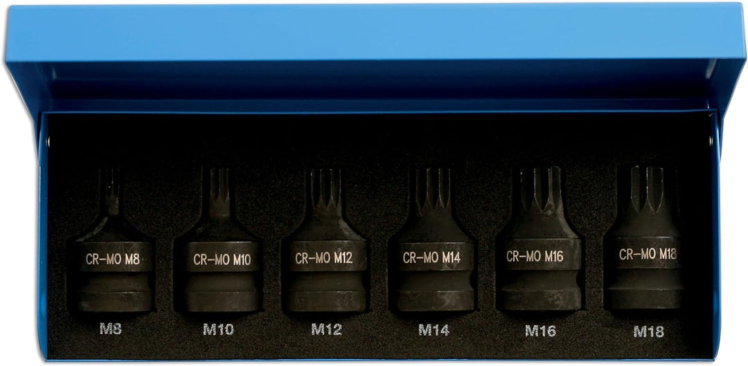 Laser 4939 4939 Schlagschraubendreher-Einsätze für Vielzahn-Schrauben, 6 Stück