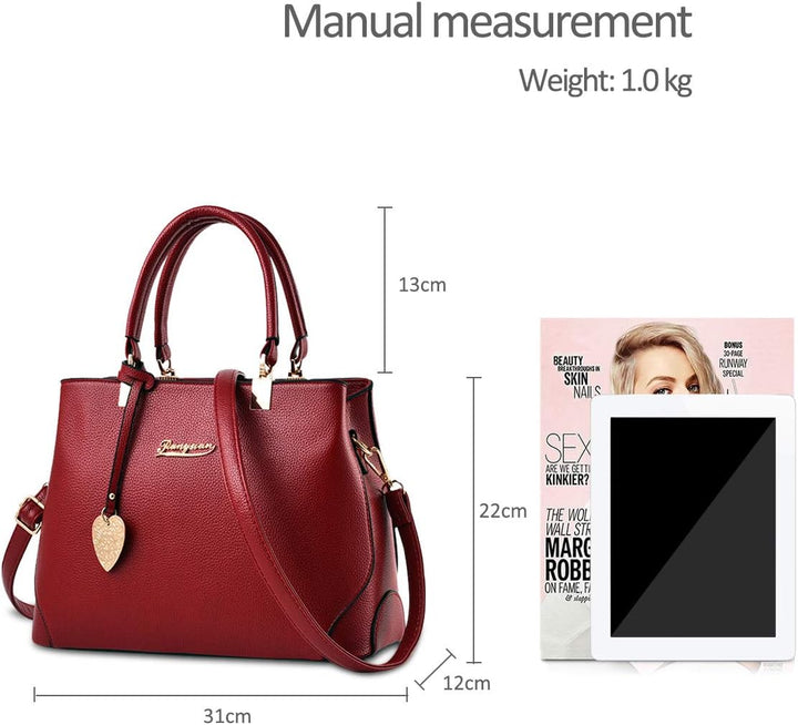 NICOLE & DORIS Handtaschen für Damen Elegant Henkeltaschen PU Leder Schultertasche Wasserdichte Umhä