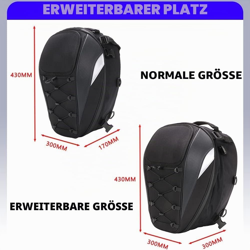 Jfg Racing Wasserdichte Motorrad-Hecktasche, Gepäcktasche, Sitzbanktasche, Multifunktionstasche, Spo
