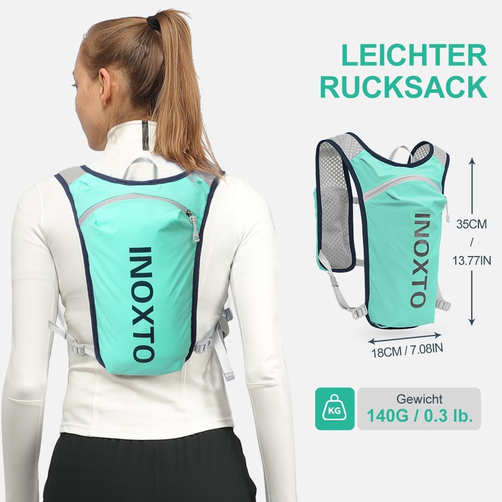 INOXTO Sport Wasserbeutel Weste Mit 1.5l Trinkblasen Running Weste Rucksack FüR Outdoor Wandern Trai