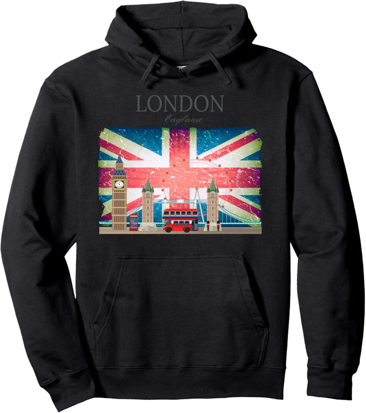 London Souvenir City Vintage Britische UK-Flagge Männer Frauen Geschenk Pullover Hoodie