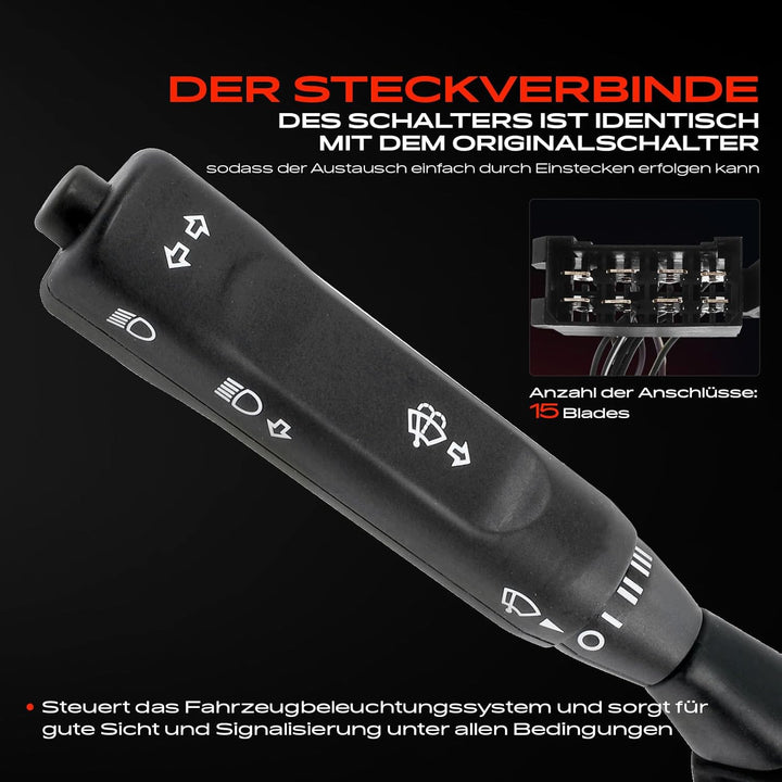 Frankberg Kombischalter Lenkstockschalter Vorne Kompatibel mit T2/LN1 Kasten Pritsche/Fahrgestell Tr