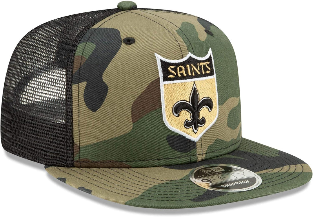 Throwback New Orleans Saints Mesh 9Fifty Snapback Cap Wood
