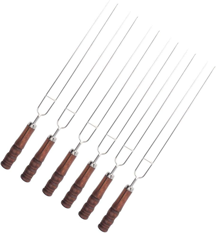 DOITOOL Grillspiesse für Gilling Edelstahl Kabob Spiesse zum Grillen 6 Stück 2 Zinken Grillspiesse B