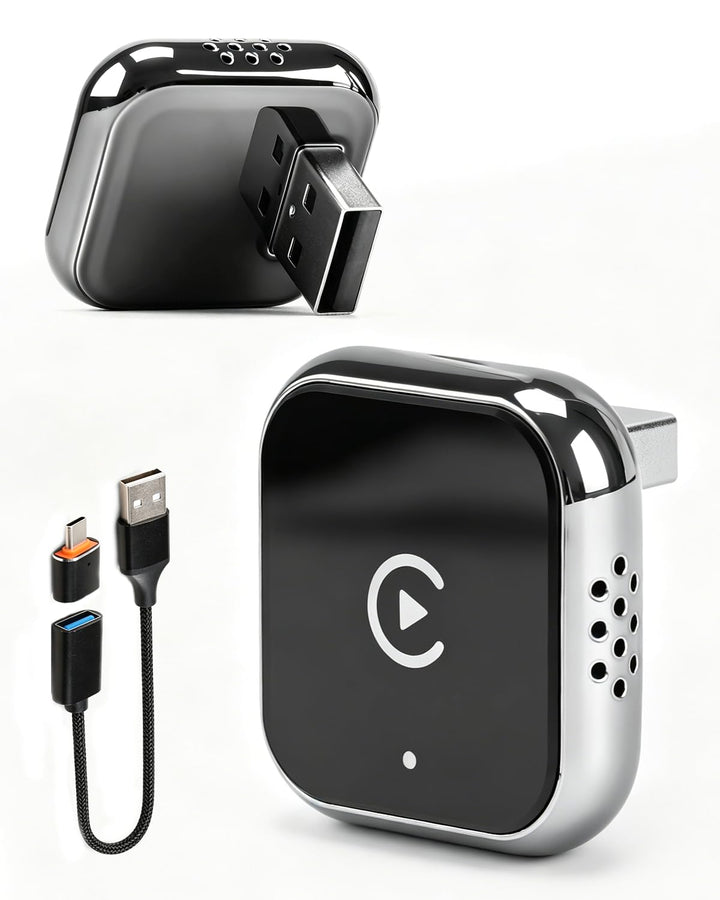 Wireless CarPlay Adapter, Upgrade 2 in 1 Mini Car Play Adapter für iPhone & Android, Plug & Play, Au