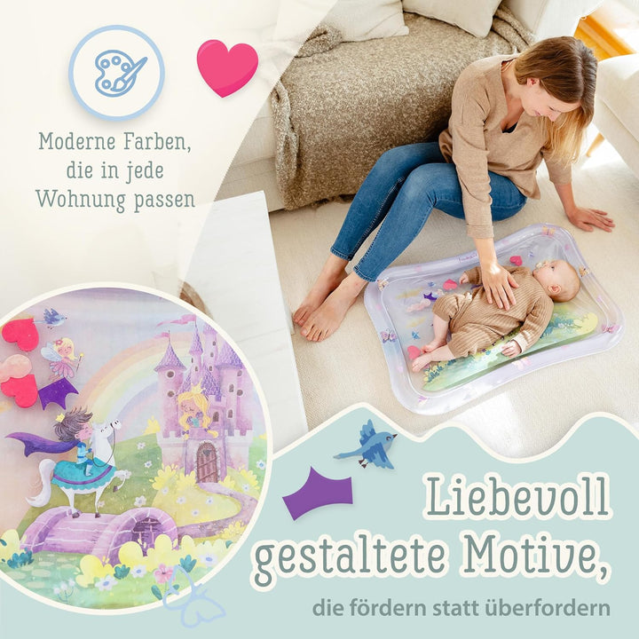 Freudeskind TummyTime Wassermatte XXL by, Baby Wasserspielmatte, 100% Phtalate- & BPA-frei ab 0, 3,