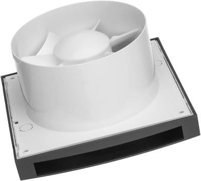 EUROPLAST Ø 150mm Anthrazit Bad-Lüfter mit Front, Leise Ventilator Lichtschalter-Aktivierung, Ø 150m