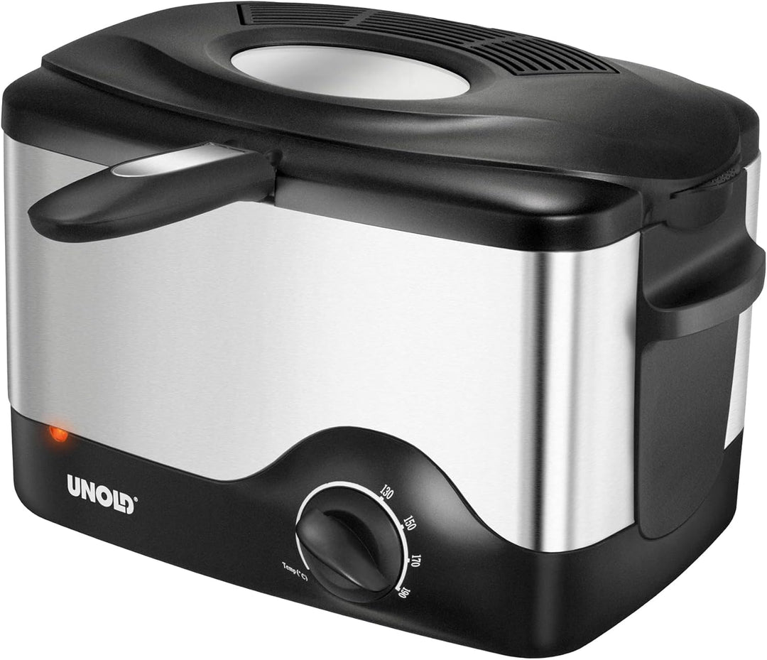 Unold 58615 Fritteuse Kompakt Füllmenge ca. 1,5l für ca. 500g Pommes Frites Cool-Touch- Gehäuse aus