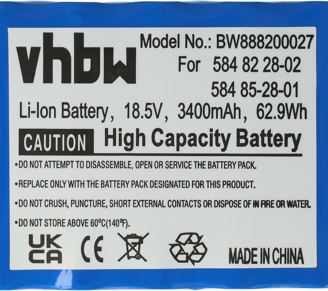 vhbw 1x Netzteil, 1x 3400 mAh Akku, 1x 3 m Niederspannungskabel kompatibel mit Husqvarna Automower 4
