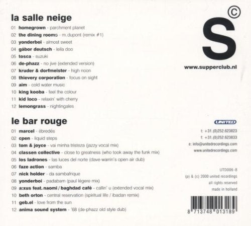 Supperclub Vol. 1 Pres. Lounge, Audio-CD