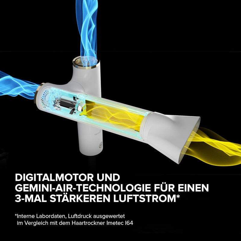 Bellissima Gemini Haartrockner, ultraleicht, kompakt, drehbarer Griff, digitaler Motor, ultrastarker