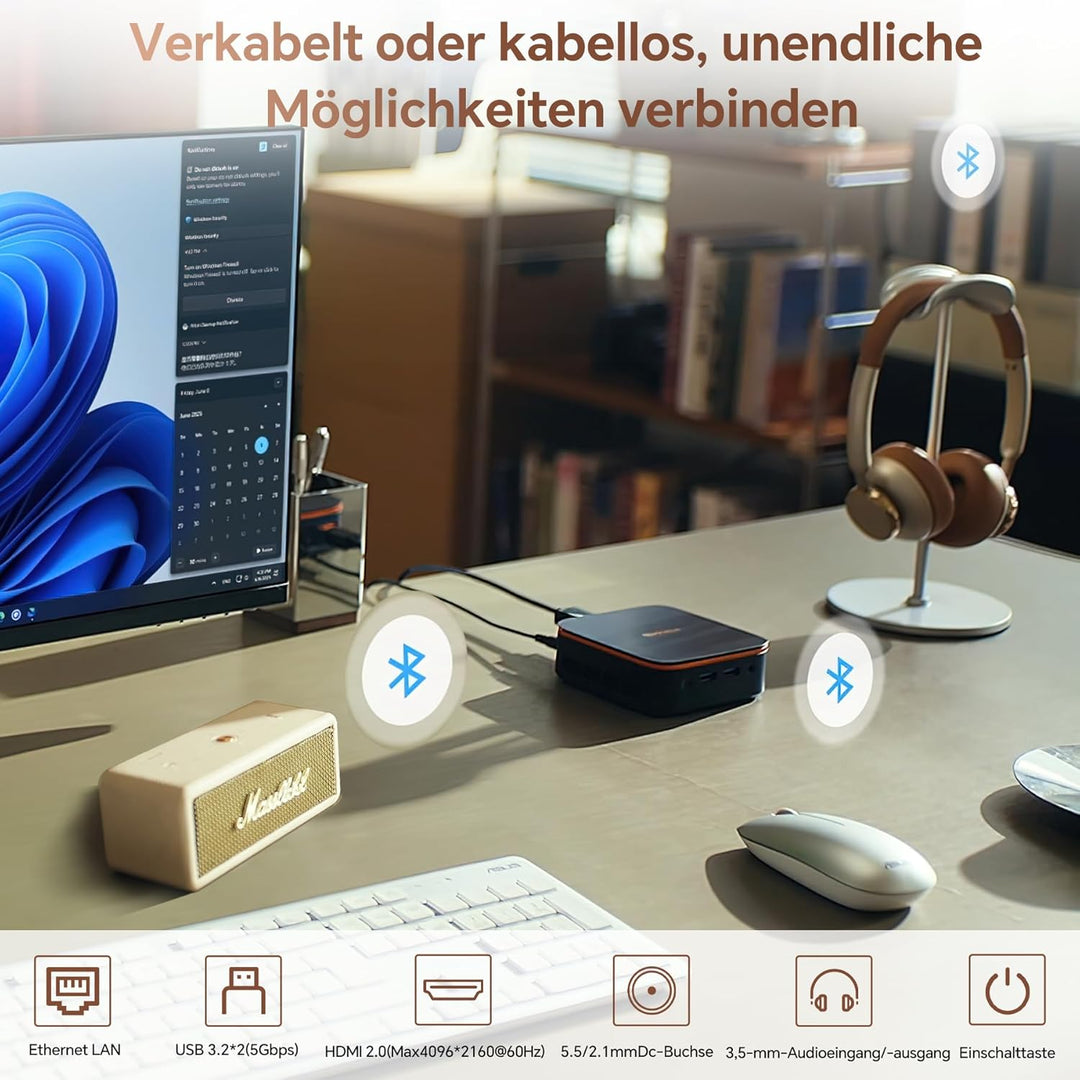 Blackview MP20 Mini PC Intel Twin Lake N150(bis zu 3,6 GHz), 16GB RAM 512GB SSD M.2 Micro Desktop Co