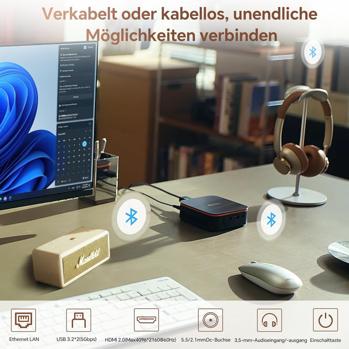 Blackview MP20 Mini PC Intel Twin Lake N150(bis zu 3,6 GHz), 16GB RAM 512GB SSD M.2 Micro Desktop Co